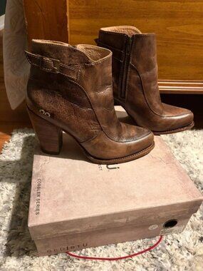 Bed|Stü Isla Brown Leather Ankle Boots Women's Size 10